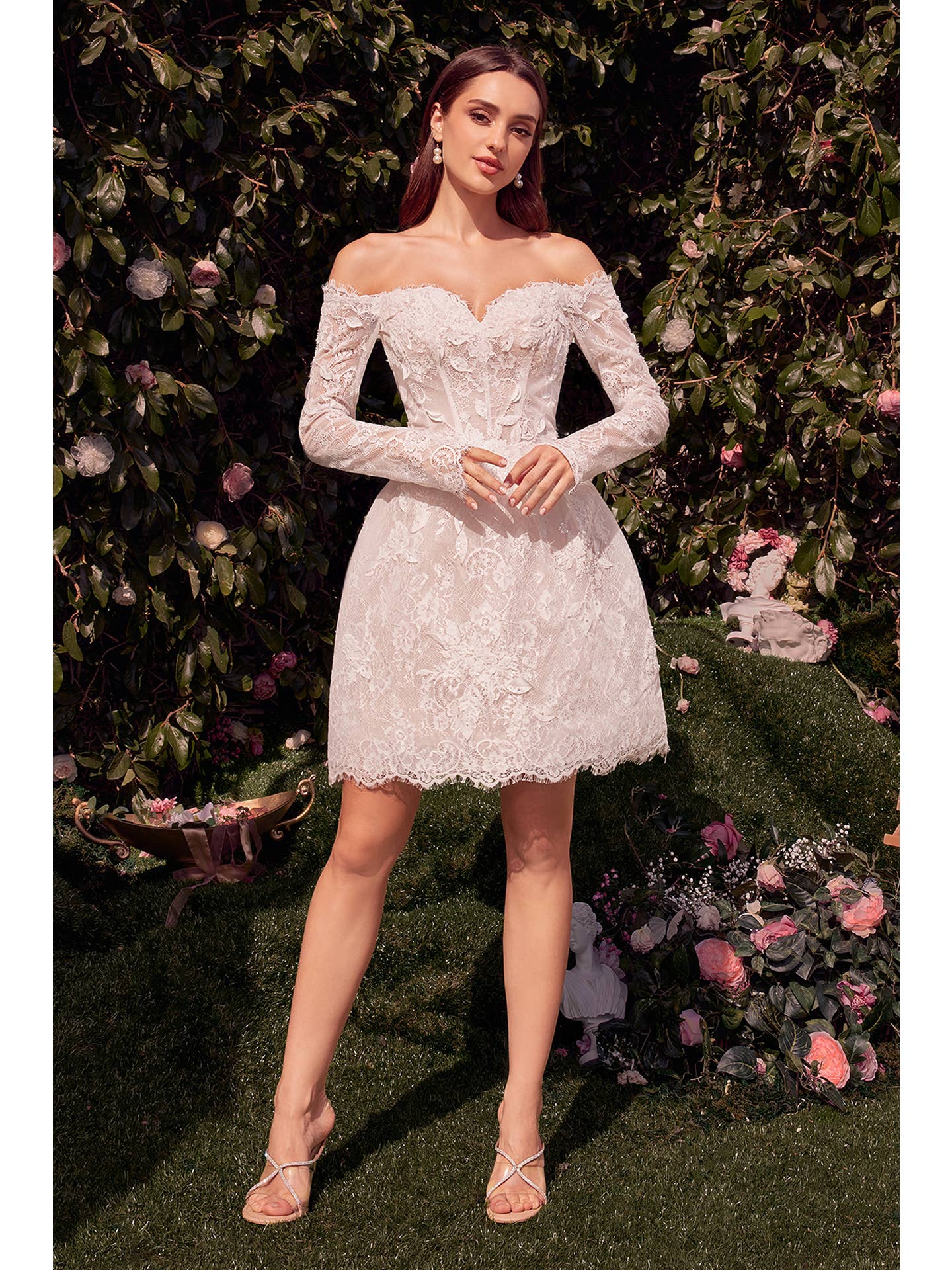 De Novia Cortos Vestido Corto Boda Barato Perla Vestido Blanco